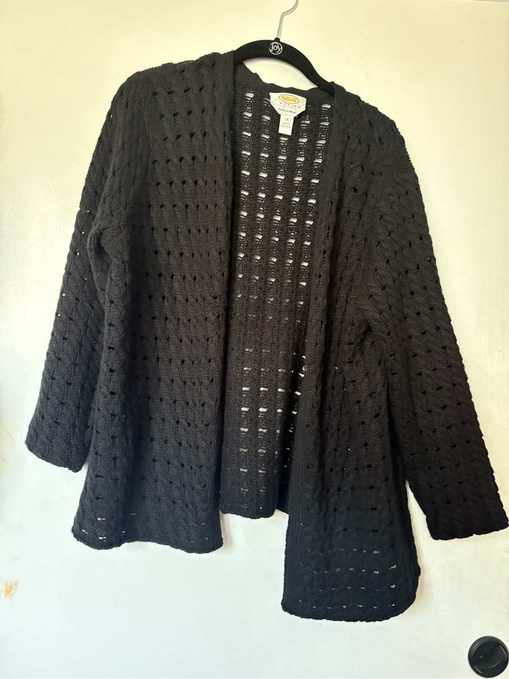 Vintage Cashmere Chunky Knit Black Women's Sweater cashmere blend